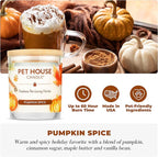 Pet Odor Candles 2 Pack, Plant-Based Soy, Clean Burning Scented Candles for Pet Loving Homes - Pumpkin Spice, Apple Cider 2 Pack