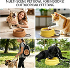 Cool Kids Collapsible Dog Bowl Travel Portable Anti-Tip Double-Sided | 2-In-1 Slow Feeder & Hydration, Catnip Scent, Abs+Tpe Sturdy Build, Fits Small Medium Pups, Hiking Camping Gear