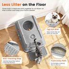 XL Stainless Steel Litter Box with Lid, Enclosed Metal Litter Box | High Sides, Urine and Litter Control, Odor Filter, Flip-Top, Easy-Clean Pan, Scoop & Step, Big Cats, Multi-Cat Homes, Black