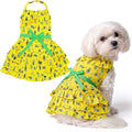 Parisian Pet Cactus Dog Dress - Summer Clothes for Small Dogs Girl - Tropical Pet Dress - Beach Dog Outfit - Lightweight Puppy Clothes - Yellow Dresses for Dogs - Female Small Dog Clothes