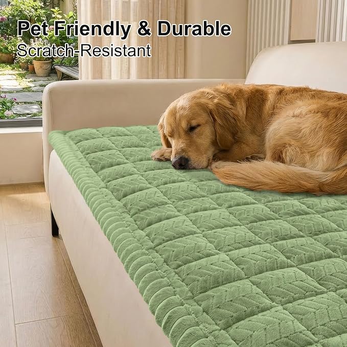 Smiry Couch Cover for Dogs, Non Slip Fuzzy Pet Sofa Covers Washable | Sofa Slipcovers for 3 Cushion Couch, Soft Thick Furniture Protector for Cats Dogs, Against Fur, Dirt, Scratch (35.4"x70.9")