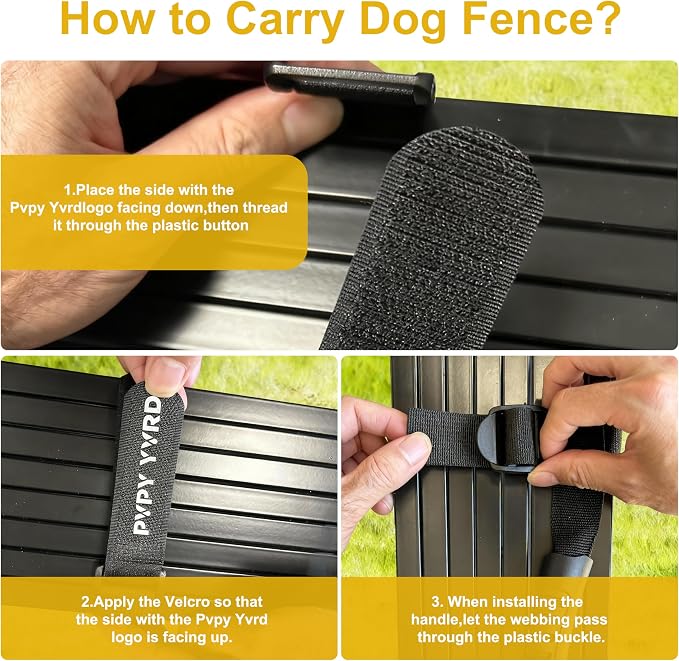 40 Inch 16 Panel Portable Metal Outdoor Dog Playpen, Black | 40-Inch 16-Panel Portable Dog Fence for RV Camping with Carry Handle and Hook-and-Loop Straps for Medium and Large Dogs.