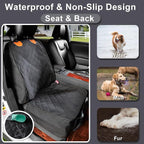 Dog Car Seat Cover Front Seat - Waterproof and Non-Slip, Heavy-Duty Pet Seat Protector with Side Flaps, Full Protection for Front Bucket Chairs on Cars SUVs Trucks (Black, Standard Front)