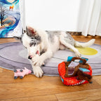 Hollypet Squeaky Hide and Seek Dog Toys for Small and Medium Dogs, Farm | Interactive Plush Stuffed Dog Squeak Toys for Small Medium Sized Dogs and Non-Aggressive Chewers, Puppy Teeth Clean Chew Toys