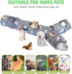 Cat Tunnel for Indoor Cats,Tree Trunk Cat Tunnels with Plush Ball Toys Collapsible,Stars, Moon Shape Self-Luminous, for Indoor Cats,Pets Bunny Rabbits, Kittens, Ferrets