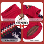 Queenmore Christmas Dog Sweater - Knitted Pullover Turtleneck Outfit, Warm Clothes for Small Dogs Boys or Girls L