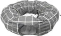 Kitty City Large Cat Tunnel Bed, 2-in-1 Zip-Together Cat Play Tunnel & Plush Nap Bed, Pop-Up Indoor Cat Toy with Hanging Toys, Collapsible Design - Grey