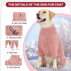 Dog Winter Coat for Small Medium Large Dog for Run Walk Sleep Warm Fleece Pet Sweater & Windproof Pajamas Snow Jacket Small Pink