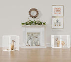 Vantas 80" x 24" Foldable Freestanding Extra Wide Dog Gate with Door,White | Pet Gate for Stairs and Doorways, Renter Friendly No Drill, Indoor Pet Fence Extra Wide, Easy Storage, With Support Feet