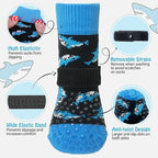 SCENEREAL Anti Slip Dog Socks to Prevent Licking Paws for Hardwood Floors | Double Sides Dog Shoes Boots & Paw Protectors for Hot/Cold Pavement, Dog Grippy Booties for Small Medium Large Senior Dogs