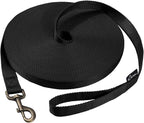 HIKISS Long Dog Leash Obedience Recall Training Agility Lead with Thickening Material for Large Dog - 15ft 20ft 30ft 50ft 100ft Training Leash(Black 15ft)