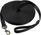 HIKISS Long Dog Leash Obedience Recall Training Agility Lead with Thickening Material for Large Dog - 15ft 20ft 30ft 50ft 100ft Training Leash (Black 30ft)