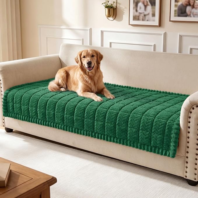 Smiry Couch Cover for Dogs, Non Slip Fuzzy Pet Sofa Covers Washable | Sofa Slipcovers for 3 Cushion Couch, Soft Thick Furniture Protector for Cats Dogs, Against Fur, Dirt, Scratch (35.4"x82.7")