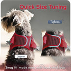 Eagloo Small Dog Harness and Leash Set, Step in Small Sized Puppy Pet Vest | Light, Soft, Breathable Air Mesh, Easy on and off with Hook & Loop, Reflective for Safe Walking, Red, S