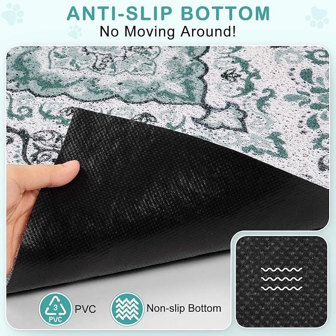 Unicorn Catcher 33"x22" Cat Litter Mat Non-Slip Washable Litter Box Mat | High-Density PVC Litter Catcher Mat Efficiently Traps Scattered Litter From Paws To Keep Floors Clean