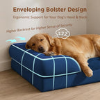 Comfort Expression Orthopedic Dog Bed for Medium Size Dog with Bolster | Waterproof Dog Couch Bed with Washable Cover & Non-Slip Bottom, Supportive Egg Crate Foam Medium Pet Bed, 30x20 Inch