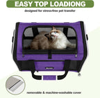 GAPZER Pet Carrier for Cat 18x11x11 Inch, Top Load Small Dog Car Ride Crate | 4-Sided-Ventilated Kitten Carry Purse, Soft Portable Pomeranian Cloth Kennel in Cabin, Kitty Taxi Bag FAA Complaint Car Seat