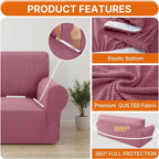XINEAGE Stretch Armchair Slipcover, Non-Slip Pet Couch Cover,Pink | Washable Furniture Protector, Elastic Bottom, Dogs & Cats Friendly, Scratch-resistant, Fast Setup, High Elasticity