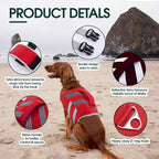 Kuoser Reflective Dog Life Jacket, Dog Life Vest for Swimming Boating | Adjustable Pet Lifejackets, High Flotation Doggie Swimsuit with Rescue Handle for Small Medium Large Dogs