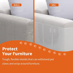 Cat Scratch Furniture Protector 12 Sheets with 50 Twist Pins XL 17" x 12" | Scratch Protector for Cats, Non-Toxic Safe for Kids & Pets, No Residue Couch Protector from Cat Scratching, Cuttable to Fit