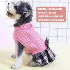 KYEESE Dog Sweater Dress Turtleneck Thick Knit Pullover for Cold Weather | Stretchy Fit, Lightweight & Warm, Cozy Knit Comfort, Cute Bow Accent, Gentle on Sensitive Skin, Comfortable Daily Wear