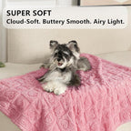 gogobunny Pet Blanket for Dogs Cats, 300GSM Ultra Soft Coral Fleece Blanket, Washable Small Dog Cat Blanket, Calming Crate Mat, Furniture Protector for Couch Bed Car Seat, Pink, 25x35IN