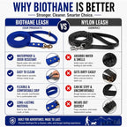Gummy K9 Dog Leash, Biothane, Dog Training Leash, Made in The USA, 6 Feet, Various Sizes & Colors (3/4, Blue)