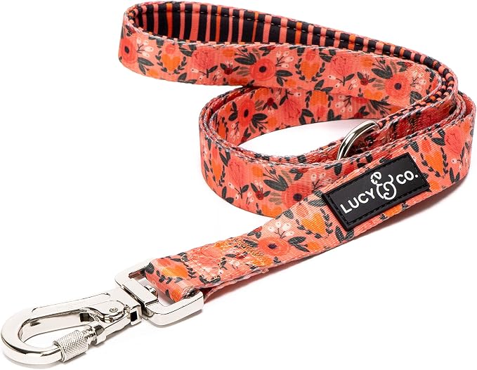 Lucy & Co. Posy Pink Dog Leash - 5-Foot Designer Dog Leash for Small, Medium or Big Dogs or Puppies Puppy - Pet Accessories & Supplies