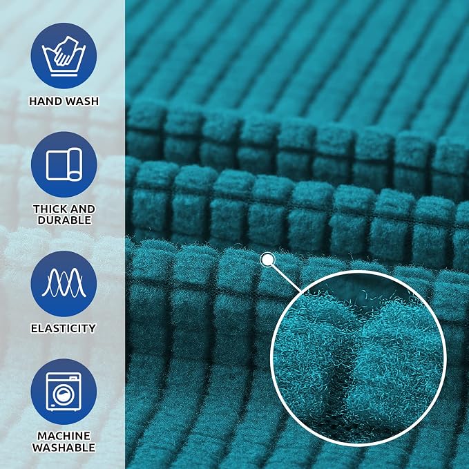 Stretch Chair Sofa Slipcover, Single Couch Cover,Peacock Blue | 1-Piece Washable Sofa Cover,Pet Friendly (31"-55") Furniture Protector Soft Jacquard Elastic Bottom for Dogs & Kids