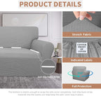 Easy-Going 100% Waterproof Chair Couch Cover, Stretch Jacquard Sofa Cover | Dual Waterproof Sofa Slipcover, Leakproof Furniture Protector for Kids, Pets, Dog and Cat (Chair, Light Gray)