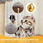 BEWISHOME Cat Tree with Scratching Post, Cat Tower for Indoor Cats | Cat Trees with Cat Bed for Adult Cat or kitten, Cat Condo and Cat Toy Balls Playful, Gray MMJ97G