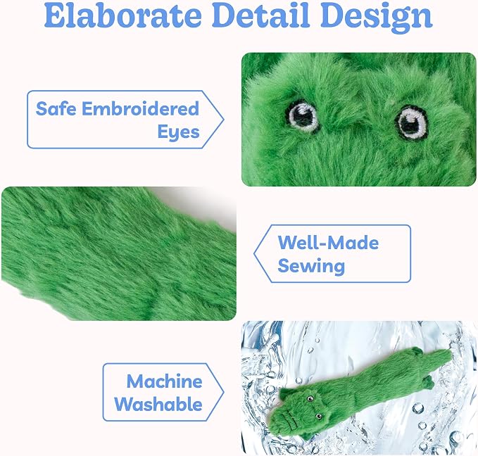 SHARLOVY Dog Squeaky Toys No Stuffing 5 Pack, Plush Crinkle Dog Toys for Large Breed, Durable Doggie Chew Cute Animals Puppy Toy for Teething