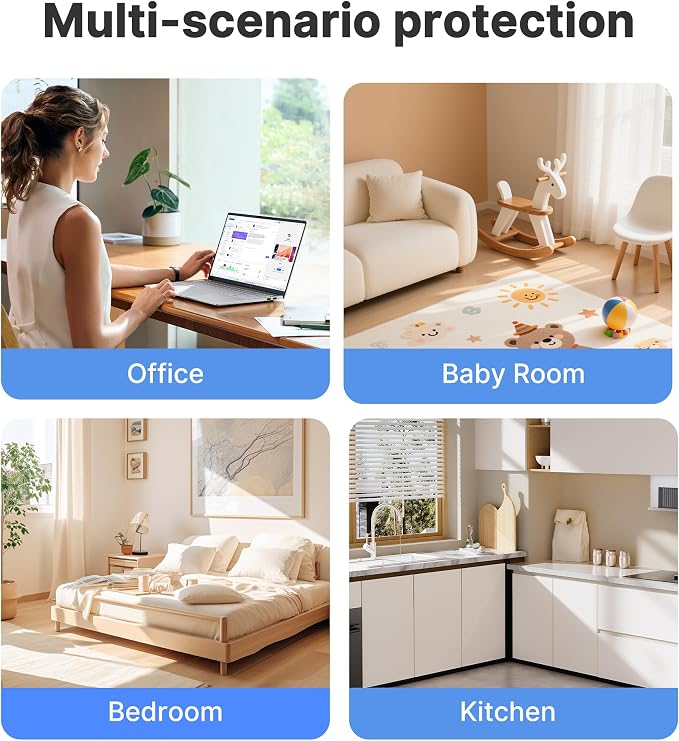 Air Purifiers for Bedroom, Dorm Room, True HEPA Filter for Smoke, White | Small Air Purifier for Wildfire Smoke, Dust, Pet Dander, 24dB Quiet Sleep Mode with Night Light, Fragrance Sponge, 2 Pack