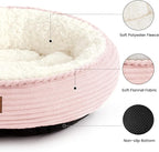 Love's cabin Round Donut Cat and Dog Cushion Bed, 30in Pet Bed for Medium or Large Dogs, Anti-Slip & Water-Resistant Bottom, Soft Durable Fabric Pet Beds, Washable Calming Cat Bed, Light Pink
