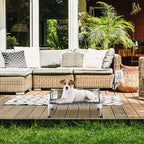 Elevated Dog Bed with Guardrail, Raised Pet Bed for Small Dogs | Rust-resistant stainless steel frame with safety fence & soft cotton fabric. Anti-slip feet for secure indoor and outdoor use