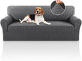 Jacquard Couch Covers for 3 Cushion Couch 1 Piece Stretch Sofa Covers Furniture Protector Anti-Slip Soft Thickened Dogs Slipcovers Washable Diamond Pattern(Sofa, Grey)