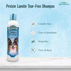 Bio-Groom Protein Lanolin Dog Shampoo - Tear-Free Pet Shampoo, Dog Bathing Supplies, Puppy Wash, Cat & Dog Grooming Supplies, Cruelty-Free, Made in USA, Tearless Dog Products - 12 fl oz 1-Pack