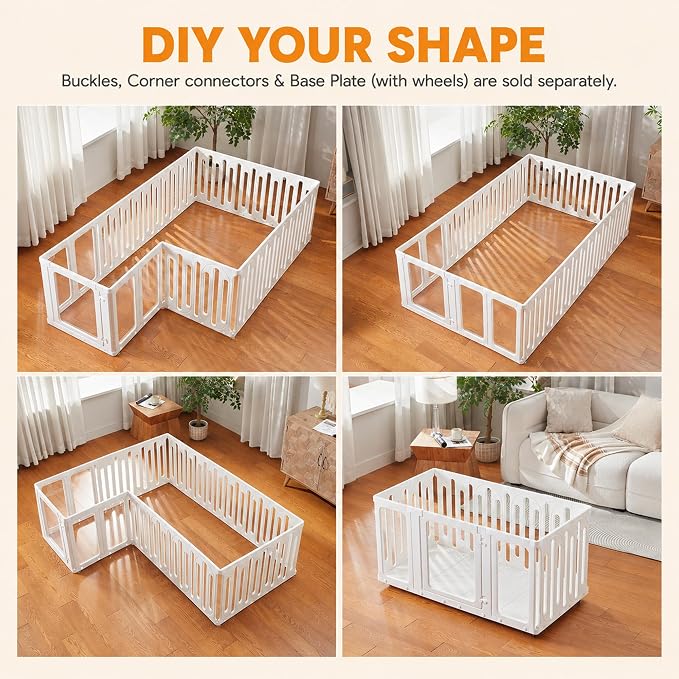 Acrylic Dog Playpen Indoor, Puppy Pens for Small Dogs & Puppies,21 Panels | Easy Assemble, DIY Flexible Shape Dog Pen with Plastic Fence, Pet Exercise Pin for Small Animals, 24''Tall