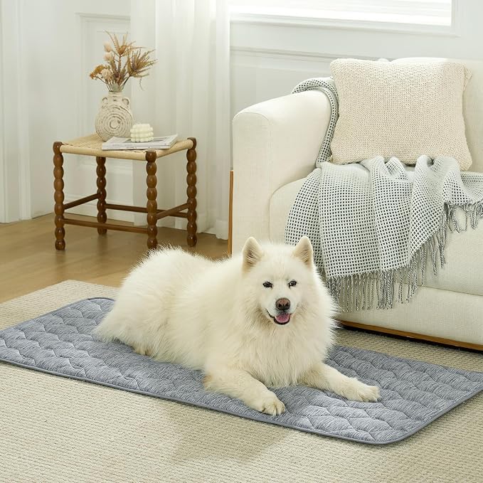 COZY KISS Cooling Couch Cover for Dog Washable, Cool Sofa Cushion Mat | Q-Max >0.4 Cool Tech, Non-Slip Pet Pad for Car Seat Protector, Liquid Pee Proof Mat for Dog, Cats, 27.5x47 Inch, Dark Grey