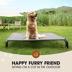 Czpalo Outdoor Elevated Dog Bed for Large Sized Dogs, No-Tool Assembly. | Raised design promotes airflow. Tool-free assembly, easy-to-clean mesh, portable, with anti-skid feet. Indoor/outdoor use.