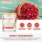 Pet House Cranberry Candle Plant Based Clean Burning Scented, Long Lasting Pet Odor Candle for Home - Sweet Cranberries