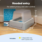 PetSafe ScoopFree Crystal Smart Self-Cleaning Litter Box, Front-Entry | 2.4 GHz WiFi & App Enabled, Hands-Free Automatic Cleaning, Superior Odor Control, Includes 1 Disposable Crystal Litter Tray