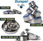 OurPets DuraPet Slow Feed Premium Stainless Steel Dog Bowl, Silver, Small (2040010300) | Helps pace rapid eaters at mealtime, durable and easy to clean, raised center dome design, a reliable everyday dish for pups
