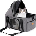 BurgeonNest Top-Expandable Cat Carrier with Semi-Open Canopy, Up to 25 lbs | for Medium Large Pet, Upgraded Small Dog Car Seat, Pet Travel Bag for Trips