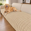 Smiry Velvet Couch Cover for Dogs, Non Slip Soft Sofa Protector for Pets | Washable Sofa Cover for Cats, Cozy Furniture Protector Against Pet Hair, Scratches, Fits Sectional Sofa(Khaki, 36"x94.5")