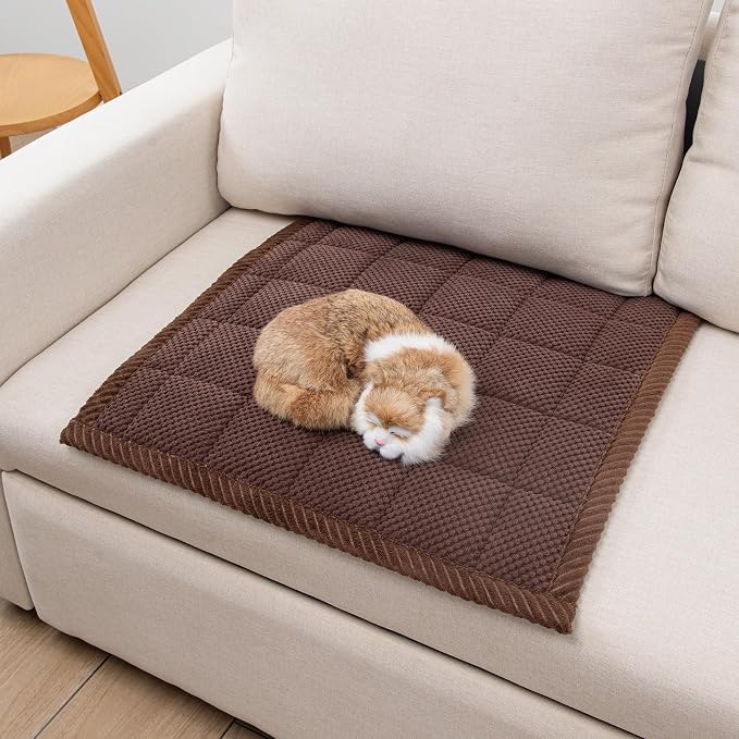 Pet Couch Covers,Couch Cover for Dogs Washable,Anti Slip Dog Sofa Covers Couch Protector Sofa Mat,Seat Cover,Dog Mat,Pet Pad for Furniture 1 Piece (Brown, 21''x21''/Square)