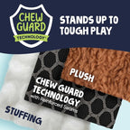 goDog Wildlife Rabbit Squeaky Plush Dog Toy with Chew Guard Technology, Durable Fabric & Squeaker for Active Play, Brown, Large