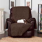 Furhaven Waterproof & Non-Slip Recliner Chair Cover Protector w/ Side Pockets for Dogs, Cats, & Children - Quilted Paw Print Living Room Furniture Cover - Espresso, Recliner