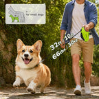 Pecute 32ft Retractable Dog Leash with Poo Bag Holder, Chew Proof Dog Leash with 360° Tangle-Free Extended, Anti-Slip Handle & Quick Brake Button, Suitable for Dogs Up to 66lbs in Weight