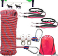Dog Tie Out Cable for Camping, Dog Trolley System and 4ft Bungee Leash | Suitable for Dogs Up to 400lbs, Camping Yard andOutdoor Events